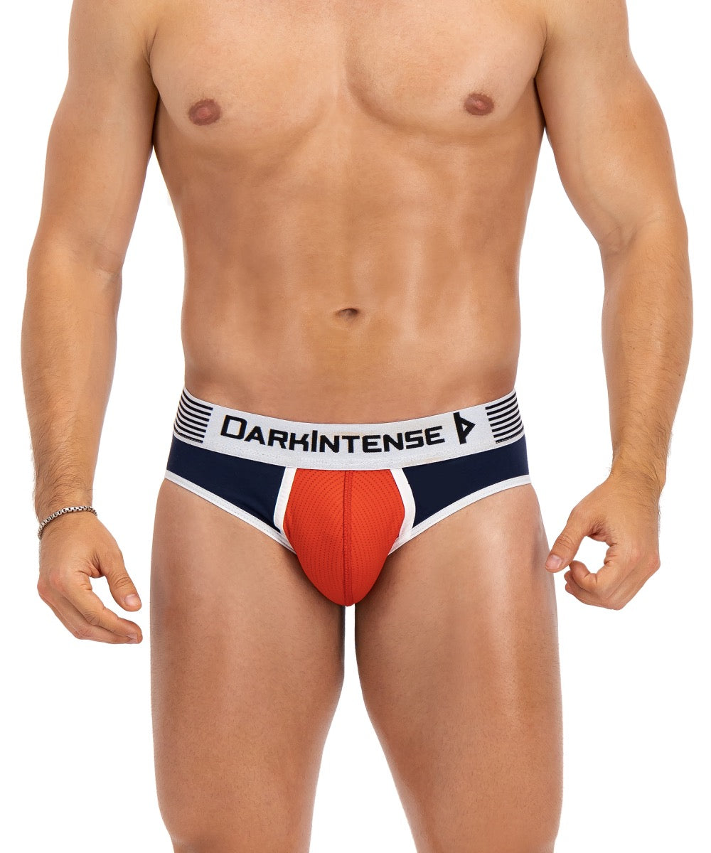 Brief Varsity Azul Marino Y Rojo Con Blanco