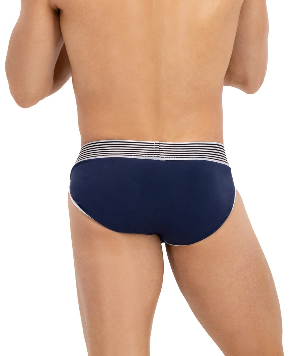 Brief Varsity Azul Marino Y Rojo Con Blanco