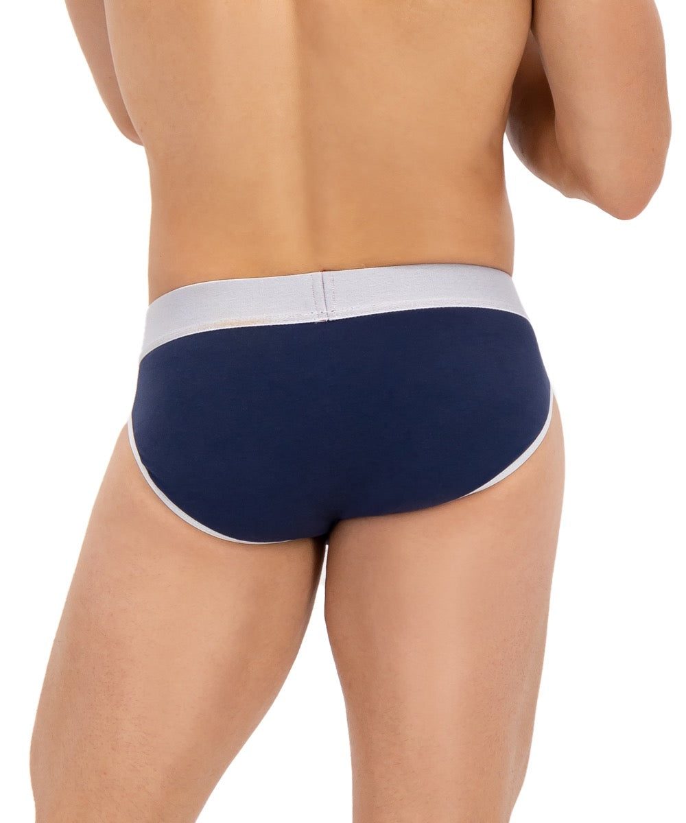 Brief Azul Marino Con Blanco