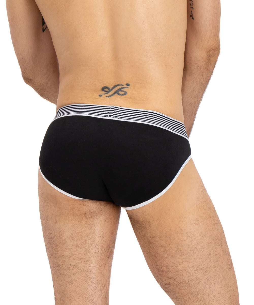 Brief Varsity Negro Y Amarillo Con Blanco