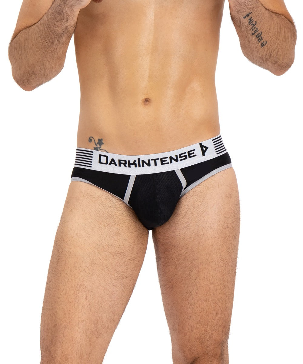 Brief Varsity Negro Con Gris