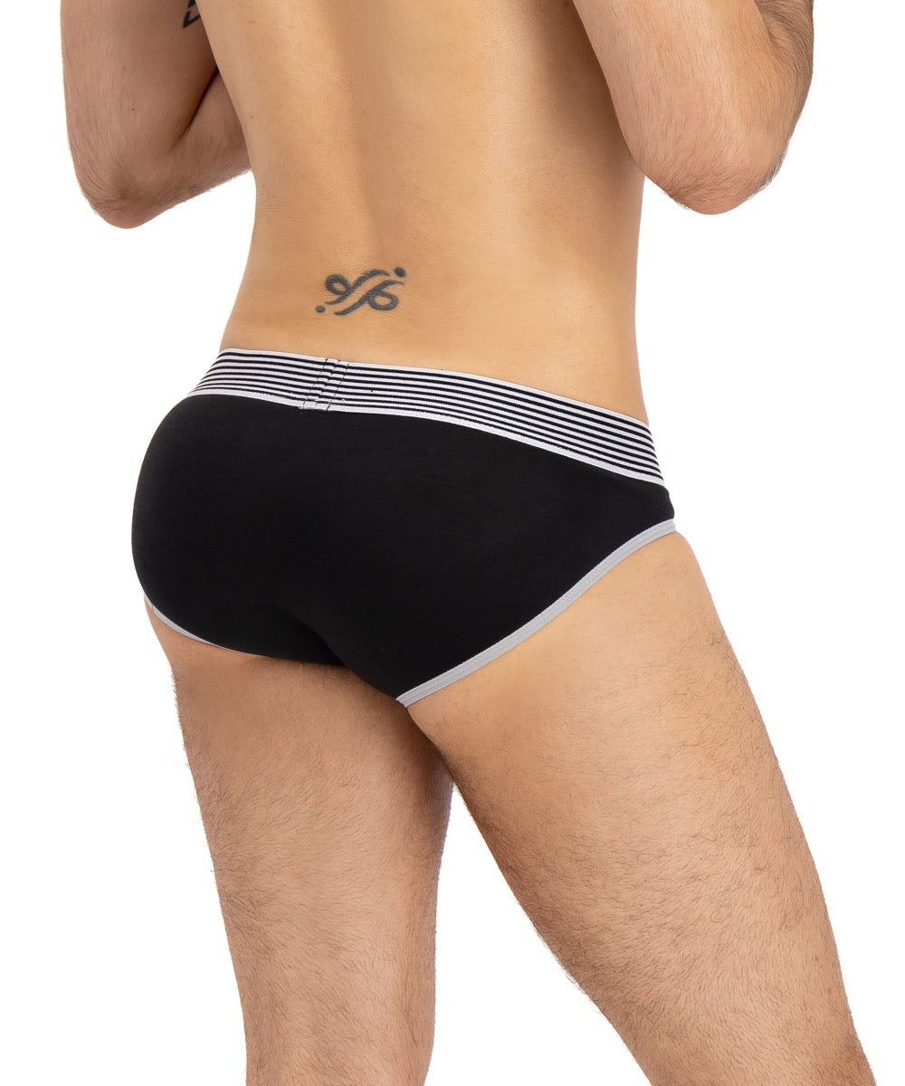 Brief Varsity Negro Con Gris