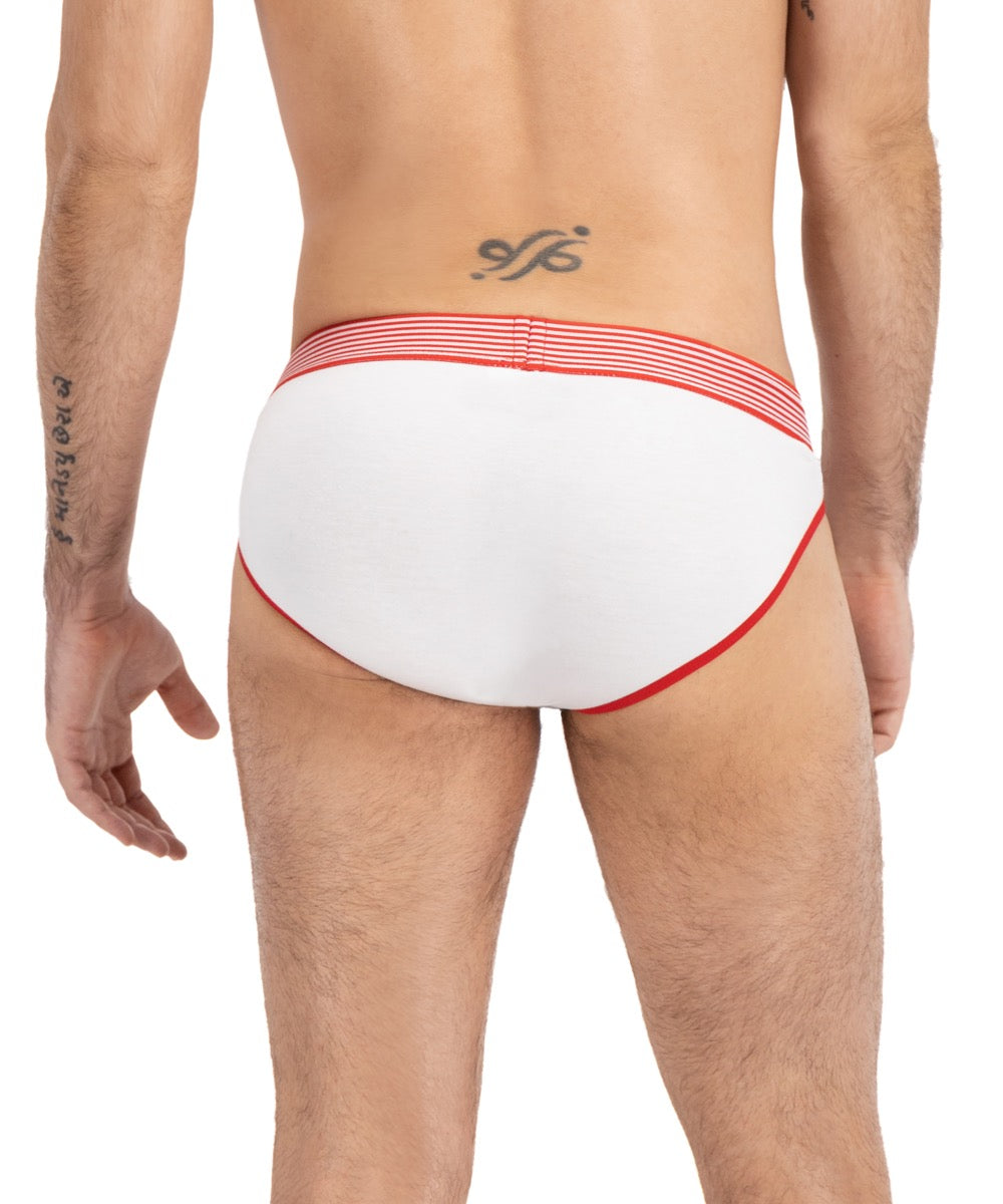 Brief Blanco Con Rojo