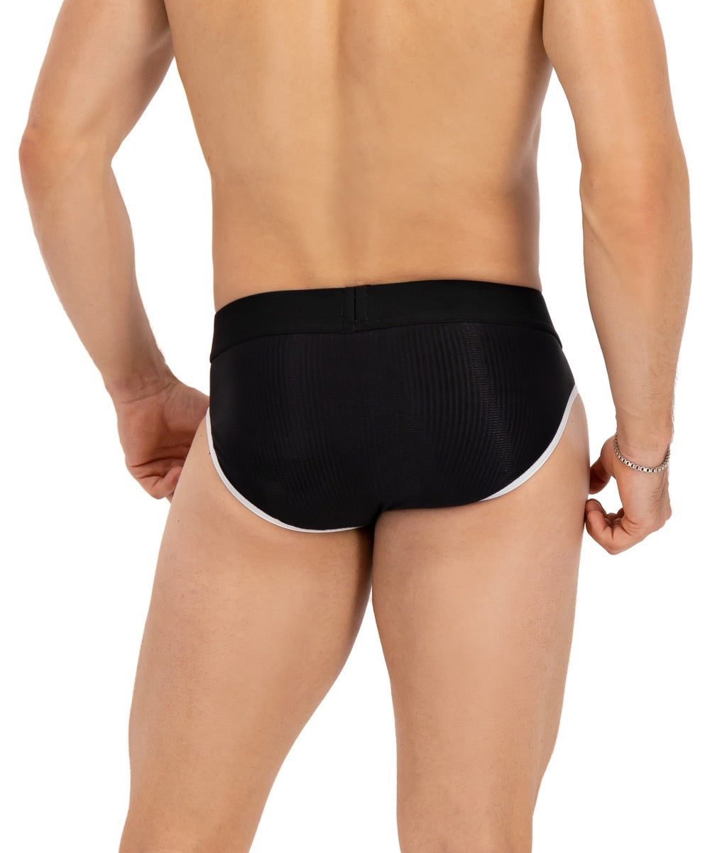 Brief Red negro con rojo y blanco