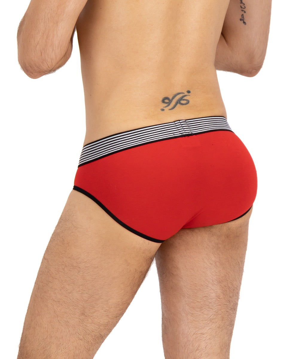 Brief Varsity Rojo Con Negro