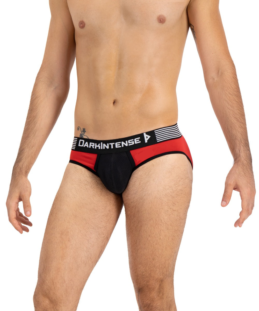 Brief Varsity Rojo Con Negro