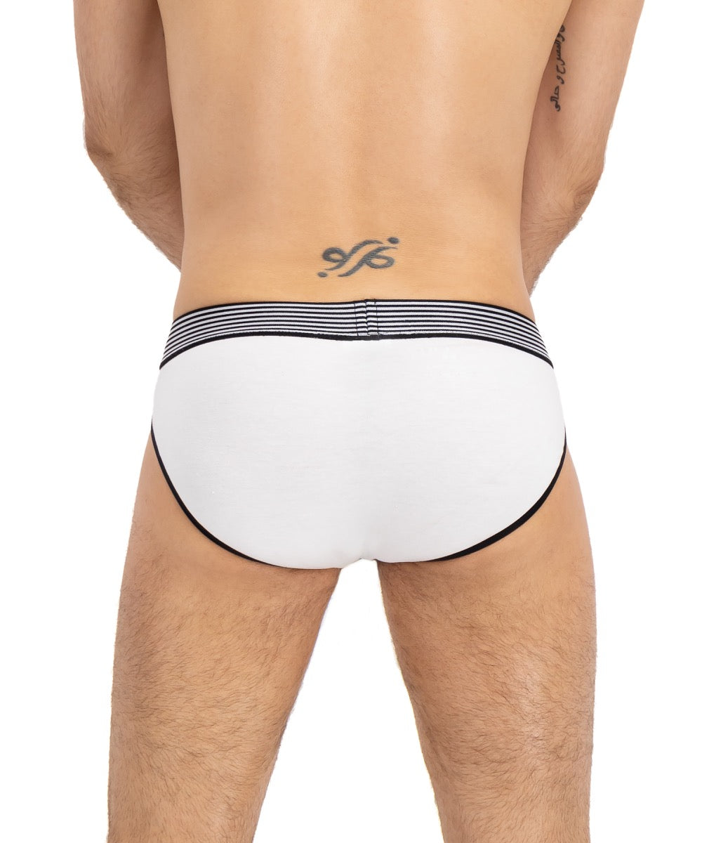 Brief Varsity Blanco Y Verde Con Negro