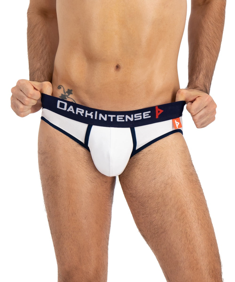 Brief Blanco Con Azul Marino