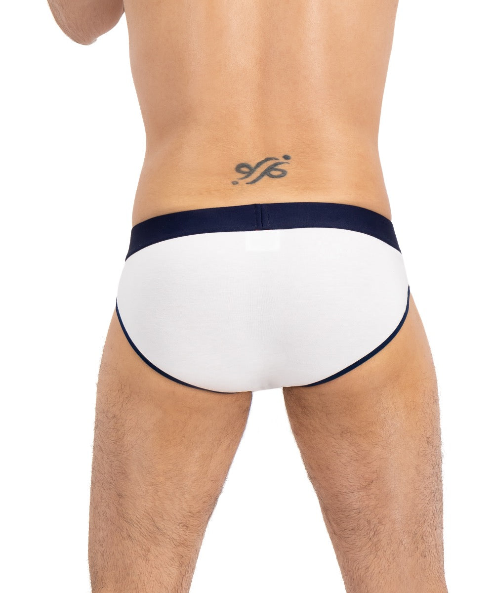 Brief Blanco Con Azul Marino